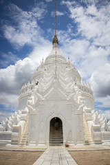 Fototapeta na wymiar White pagoda in Mandalay, Myanmar
