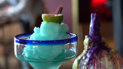 Flaming blue cocktail
