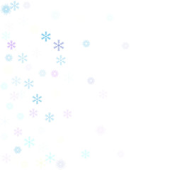 Fototapeta premium Falling down snow confetti, snowflake vector border. Festive winter, Christmas, New Year sale background. Cold weather, winter storm, scatter texture. Hipster snowfall falling snowflakes cool confetti