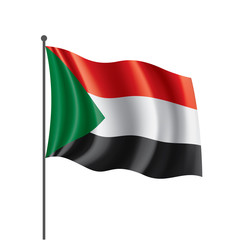 Obraz premium Sudan flag, vector illustration on a white background