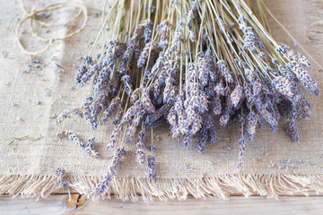 Dried lavender on wooden table © Alusha