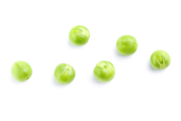 Green peas isolated on white background