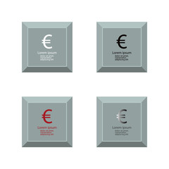 Set of icons with euro currency symbol