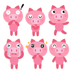 pig character vector design