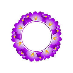 Purple Crocus Flower Banner Wreath