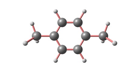 p-Xylene molecular structure isolated on white