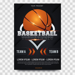Obraz premium Basketball poster design. Vector illustration