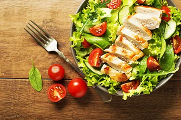 Zelfklevend Fotobehang Salad chicken © Dušan Zidar