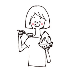 Fototapeta premium かき氷を食べる