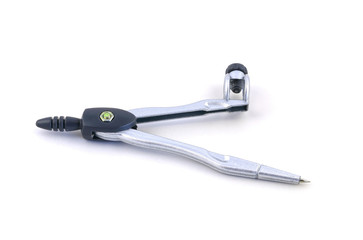 Drawing compass on white background