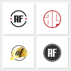Initial Letter AF Logo Template Design