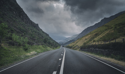 Scenic Mountain Road in Wales, UK