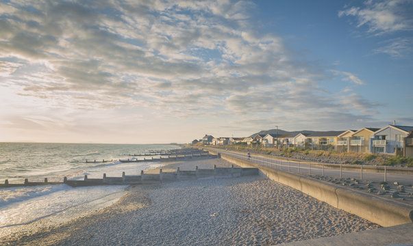 Sunset over Tywyn Beach in Wales