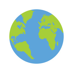 Flat planet Earth icon. Illustration for web banner and mobile infographics. World icon globe earth map symbol. Vector.