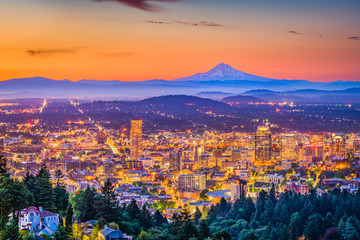 Portland, Oregon, USA Skyline - obrazy, fototapety, plakaty