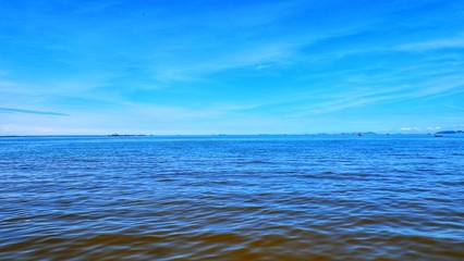 seascape and blue sky background