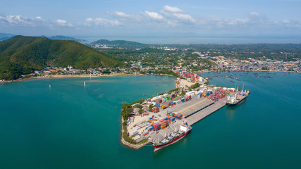Aerial view Shipping yard