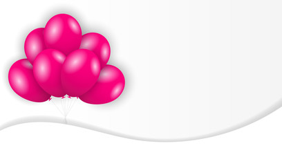 Pink helium flying balloons