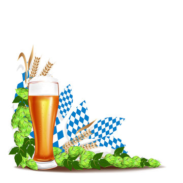 Vector illustration for a beer festival. Colorful invitation template or card.