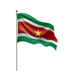 Suriname flag, vector illustration on a white background