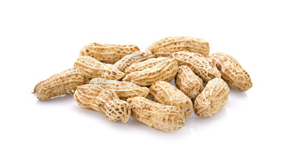 groundnuts or peanuts seed on white background