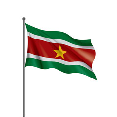 Obraz premium Suriname flag, vector illustration on a white background