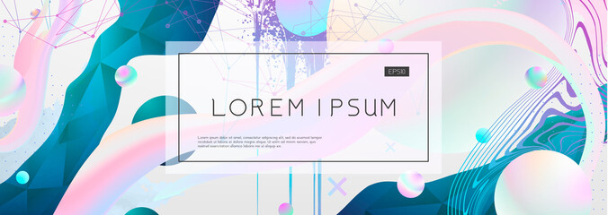 Abstract Fluid creative templates, cards, color covers set. Geometric design, liquids, shapes. Trendy vector collection. Pastel and neon design, geometric fluid graphic shape, in vector background.