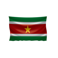 Obraz premium Suriname flag, vector illustration on a white background