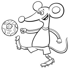 mouse football player character coloring book