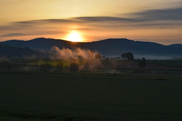 Obraz premium Morgens an der Weser