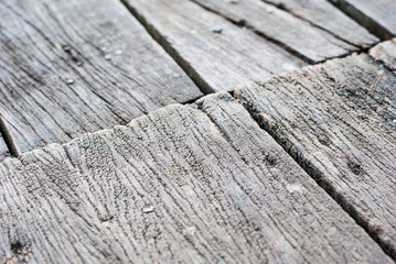 Wooden floor of old style Thai house close up showing its beautiful pattern, abstract photo