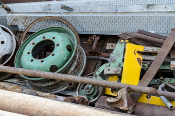 old and rusty metal scrap junkyard