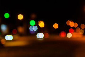 Fototapeta premium Abstract background of blurred big city lights