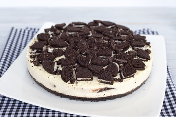 homemade no-bake cookies and cream cheesecake