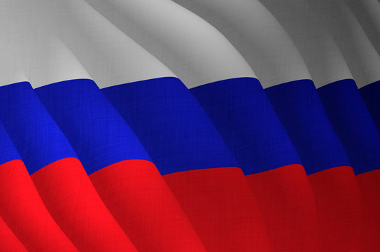 Illustration of a flying Russian flag