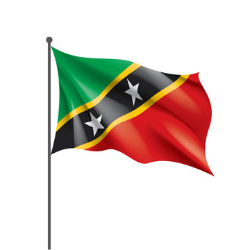 Saint Kitts and Nevis flag, vector illustration on a white background