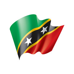 Obraz premium Saint Kitts and Nevis flag, vector illustration on a white background