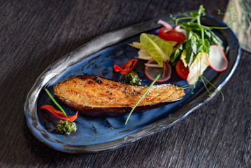 grilled eggplant with salad