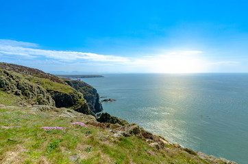 Fototapeta na wymiar The Coastline around Elin's Tower, South Stack, Anglesey, North Wales