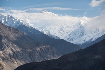 Nanga Parbat or The Killer Mountain seen from Karakorum Highway, Gilgit Baltistan, north of Pakistan