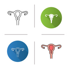 Uterus, fallopian tubes and vagina icon