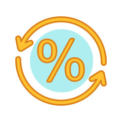 Percent conversion color icon