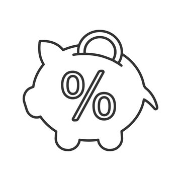 piggy bank percentage symbol outline clip art preview