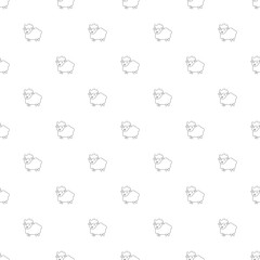 Vector seamless pattern of cartoon outline sheep.