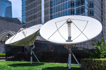 satellite dish in urban