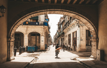 narrow street in havana