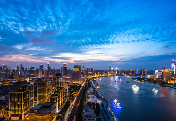 panoramic city skyline in shanghai china