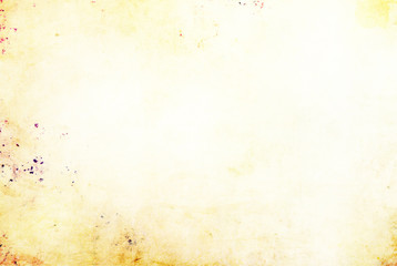 White canvas texture with yellow and purple stains