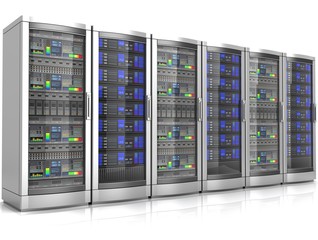 network workstation servers 3d illustration