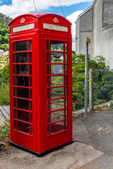 Traditional red Telephone box, Wales, UK